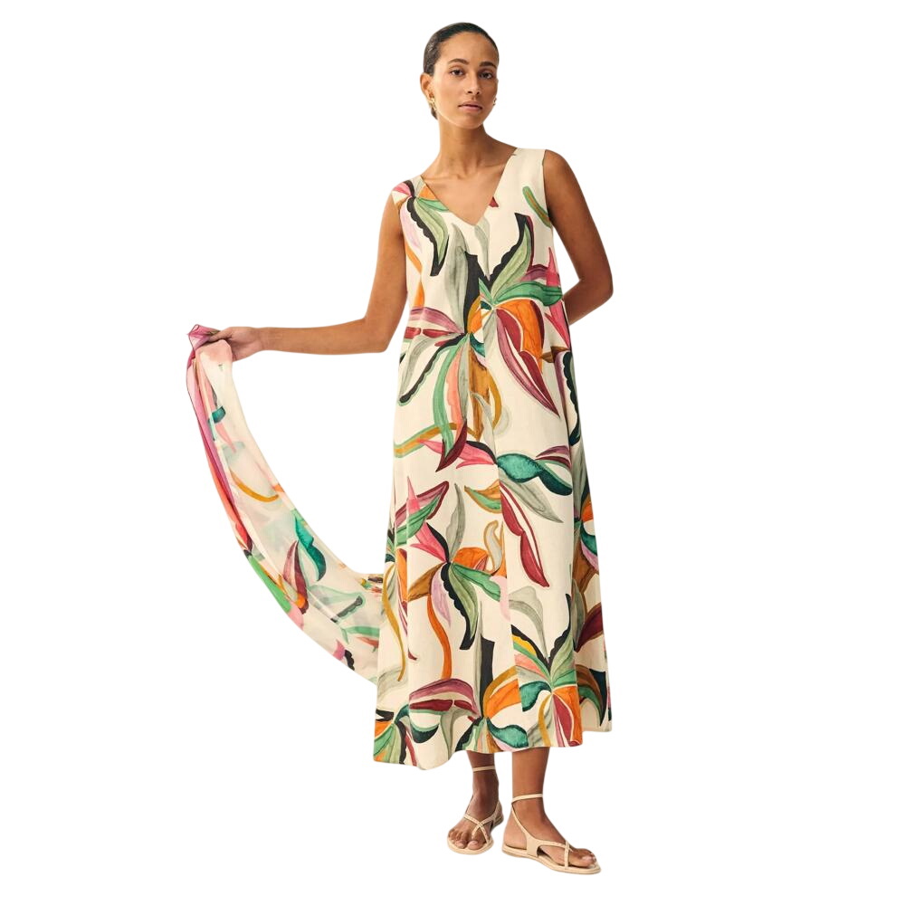 White Stuff Poppy Linen Maxi Dress